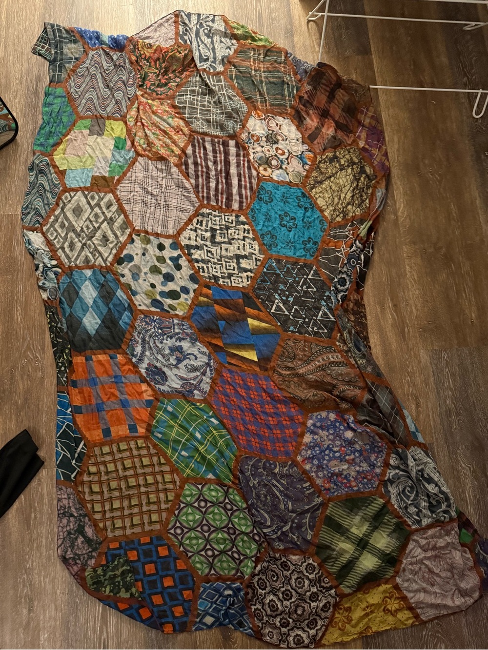 Patchwork Hexagon Scarf Wrap in Multicolor